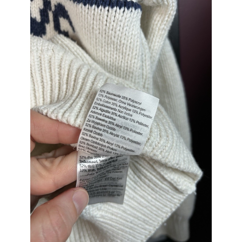 NFL Dallas Cowboys V Neck Pullover Sweater Off White Vtg Style Women's Size Med‎ - Picture 6 of 9